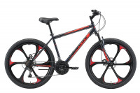 Велосипед Black One Onix 26 D FW серый/черный/красный (2021)