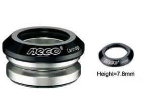 NECO Рулевая Н52 интегрированная 1-1/8&quot;х30мм, высота 9,4±0,5мм, вес 71г, промподшипники Ø41,8x45°x45°, крышка 7,8мм, алюминий 6061, CNC/ сталь, чёрная, 6 частей 