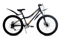 Велосипед Forward Titan 24 2.2 Disc черный/оранжевый рама: 12" (2021)