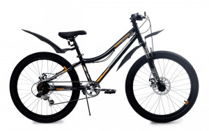 Велосипед Forward Titan 24 2.2 Disc черный/оранжевый рама: 12&quot; (2021) 