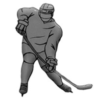 Наклейка-хоккеист на автомобиль TSP Hockey Player (Type 1) черная
