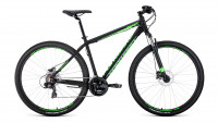 Велосипед Forward Apache 29 3.0 disc черный/светло-зеленый (2020)