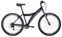 Велосипед Forward Dakota 26 1.0 черный/голубой (2021)