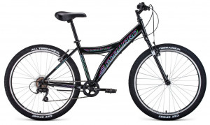 Велосипед Forward Dakota 26 1.0 черный/голубой (2021) 