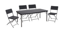 Набор мебели GOGARDEN Torino (складной стол RAK-152+4 стула) черный