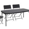 Набор мебели GOGARDEN Torino (складной стол RAK-152+4 стула) черный - Набор мебели GOGARDEN Torino (складной стол RAK-152+4 стула) черный