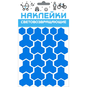 Наклейка световозвращающая COVA SPORT &quot;Кристалл&quot;, 100x85 мм синяя 