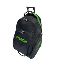 Рюкзак для экипировки на колесах с выдвижной ручкой Vitokin 33" черный с зеленым