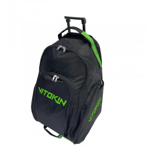 Рюкзак для экипировки на колесах с выдвижной ручкой Vitokin 33&quot; черный с зеленым 