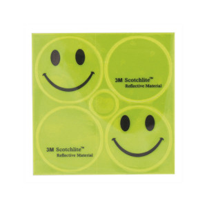 Светоотраж. стикеры M-WAVE 5-120990 2смайлика+2лого желтые 3M SCOTCHLITE 