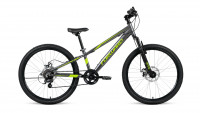 Велосипед Forward RISE 24 2.0 disc серый\зеленый (2021) 