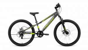 Велосипед Forward Rise 24 2.0 disc серый/зеленый (2021) 