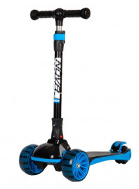 Самокат-кикборд Novatrack RainBow Basic Black черный/голубой (2022)