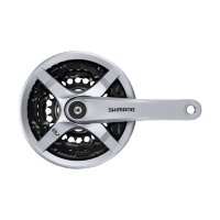Система Shimano TY501, 175мм, Кв, 42/34/24, с защитой, с болтами, серебр., б/уп