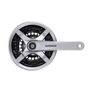 Система Shimano TY501, 175мм, Кв, 42/34/24, с защитой, с болтами, серебр., б/уп 
