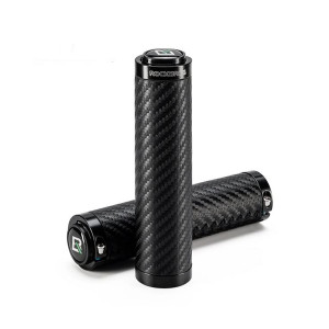 Грипсы ROCKBROS LKTW01 RB_71230001001 PU-кожа с карбоновым принтом, с замками, черный 