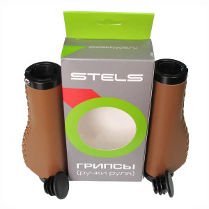 Грипсы Stels HBBT-001 130мм коричневые с черными кольцами прошитые 