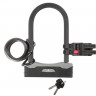 Замок M-Wave B & S shackle lock with spiral cable 5-234025 с ключом, с креплением к раме, черный - Замок M-Wave B & S shackle lock with spiral cable 5-234025 с ключом, с креплением к раме, черный