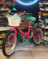 Велосипед Novatrack Ancona 16" розовый (алюм.рама, стильный вариант для девочек)