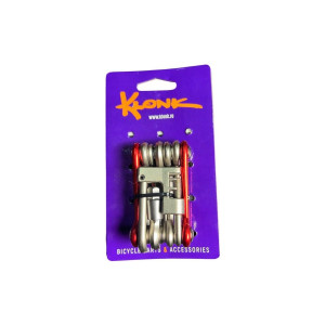 Набор ключей складной KLONK BASIC 11in1 2/2.5/3/4/5/6/8мм с выжимкой, мультитул, красный/10512 