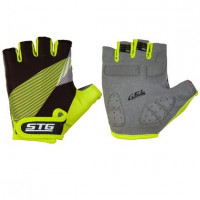 Перчатки велосипедные STG на липучке черные/салатовые Х87911