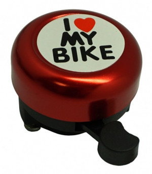 Звонок I love my bike красный 