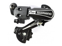 SHIMANO Переключатель задний RD-TY21-B TOURNEY, GS 6 скоростей, крепление на петух, чёрный, без уп.