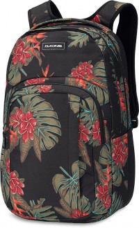 Городской рюкзак Dakine Campus L 33L Jungle Palm (чёрный с листьями и цветами)