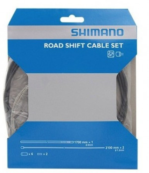 Трос + оплетка перекл Shimano, SP40, опл. 1700 мм черн., тр: 1.2X2100 мм нерж. x (2 шт), конц 