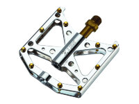 Педали Z Plus Z-1311, DH/BMX/Fix-gear, алюминий, CNC-обработка, ось Cr-Mo, сменные пины, промподшипники, 100х100х18мм, 360г, "серебро"