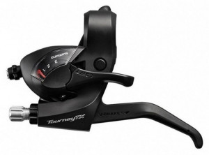 Шифтер/тормозная ручка Shimano Tourney TX800, 3 скорости, трос 1800 мм, черная ESTTX800LBL 
