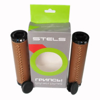 Грипсы Stels HBBT-005 130мм коричневые с черными кольцами прошитые
