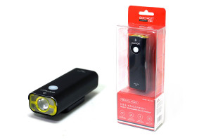 Фонарь передний Gaciron V9C-400 400lm, 1 диод, 4 режима, Li-аккум, USB, крепление на руль, алюминий черный, 120гр (2022) 