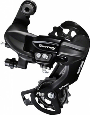 Переключатель задний Shimano Tourney RD-TY300-D 6/7ск., крепление на петух (болт), в упаковке 
