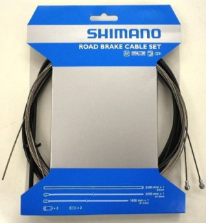 Трос + оплетка торм Shimano, шоссе, тр. 1000 мм/2050 мм нерж. 