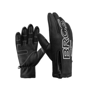 Велоперчатки ROCKBROS Guider RB_S091-4BK-S, флисовые, длинные пальцы, черные 
