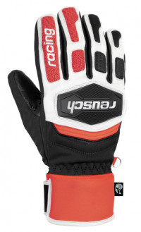 Перчатки горнолыжные Reusch Worldcup Warrior R-Tex XT black/white/fluo red