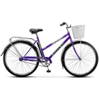 Велосипед Stels Navigator-300 Lady 28" Z010 (с корзиной) фиолетовый (2021)