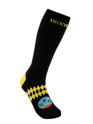 Термоноски Luckyboo Wool черные/желтые 
