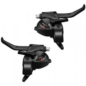 Шифтеры/тормозные ручки Shimano Tourney EF41, лев./прав., 3x6 ск., трос+оплетка, черный ESTEF41P6AL 