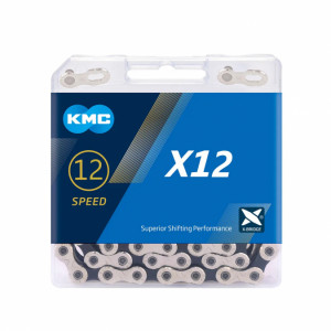 Цепь KMC X12 NP/BKS 126L с замком в торг.уп. 
