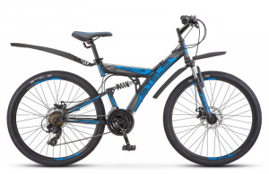 Велосипед Stels Focus MD 24&quot; 18-sp V010 синий/черный рама: 16&quot; (2021) 