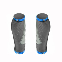 Грипсы STELS XH-G83BL 130мм чёрно-серые с синими кольцами, в инд. упак.