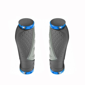 Грипсы STELS XH-G83BL 130мм чёрно-серые с синими кольцами, в инд. упак. 