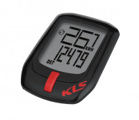 Велокомпьютер беспроводной KLS DIRECT WL красный, 7 функций: спидометр, трипметр, одометр, время в поездке, макс.скорость, часы (12/24), средняя скорость, влагозащита IPX8, батарейки 2х 3V CR2032 в компл.