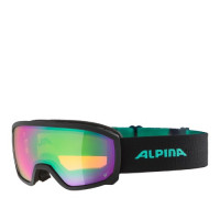 Очки горнолыжные Alpina Scarabeo JR Q-Lite Black-Aqua Matt/Q-Lite Green Sph. S2 (2024)