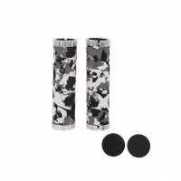 Грипсы Multibrand HL-G215B, материал: ЭВА, 130 мм, 2 грипстопа, белый/серый/чёрный