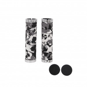 Грипсы Multibrand HL-G215B, материал: ЭВА, 130 мм, 2 грипстопа, белый/серый/чёрный 