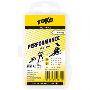 Парафин низкофтористый TOKO Performance yellow (0°С -6°С) 40 г. 