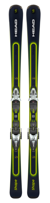 Горные лыжи Head Shape e-V8 SW AMT-PR black-yellow + креп PROTECTOR PR 11 GW BRAKE 85 [P] (2023)